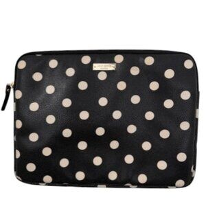 KATE SPADE Sunshine Dot Laptop Ipad Padded Sleeve Case Black White
